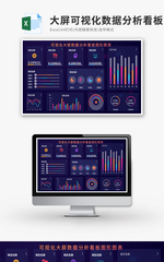大屏可视化数据分析看板Excel模板