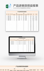 产品进销货损益报表Excel模板