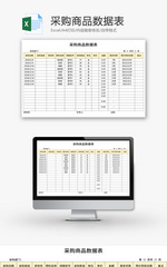采购商品数据表Excel模板