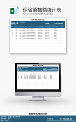 保险销售额统计表Excel模板