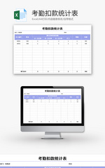 考勤扣款统计表Excel模板
