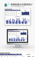 销售数据分析图表统计Excel模板