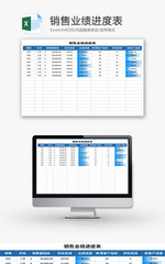 销售业绩进度表Excel模板