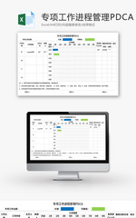 专项工作进程管理PDCA表Excel模板