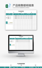 产品销售额明细表Excel模板