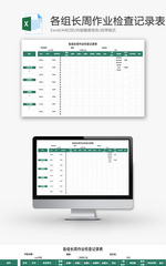 各组长周作业检查记录表Excel模板