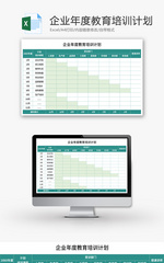 企业年度教育培训计划Excel模板