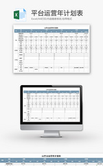 平台运营年计划表Excel模板