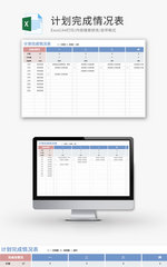 计划完成情况表Excel模板