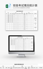 班级考试情况统计表Excel模板
