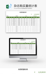 杂志购买量统计表Excel模板