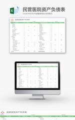民营医院资产负债表Excel模板