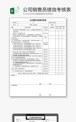 公司销售员绩效考核表Excel模板