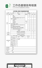 人事部工作态度绩效考核表Excel模板