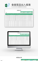 食堂菜品出入库表Excel模板