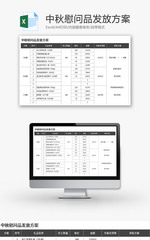 中秋慰问品发放方案Excel模板