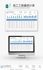 施工工程量统计表Excel模板