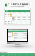 业务员年度销售计划Excel模板