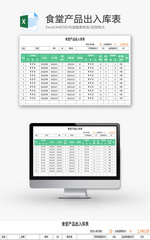 食堂产品出入库表Excel模板