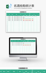名酒抢购统计表Excel模板