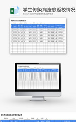 传染病痊愈返校情况登记表Excel模板