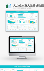 人力成本及人效分析数据看板Excel模板