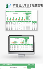 产品出入库流水账管理表Excel模板