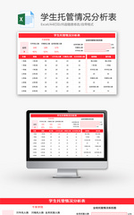 学生托管情况分析Excel模板