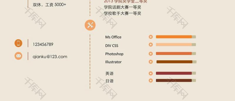 简约风格大学应届生文案策划word模板