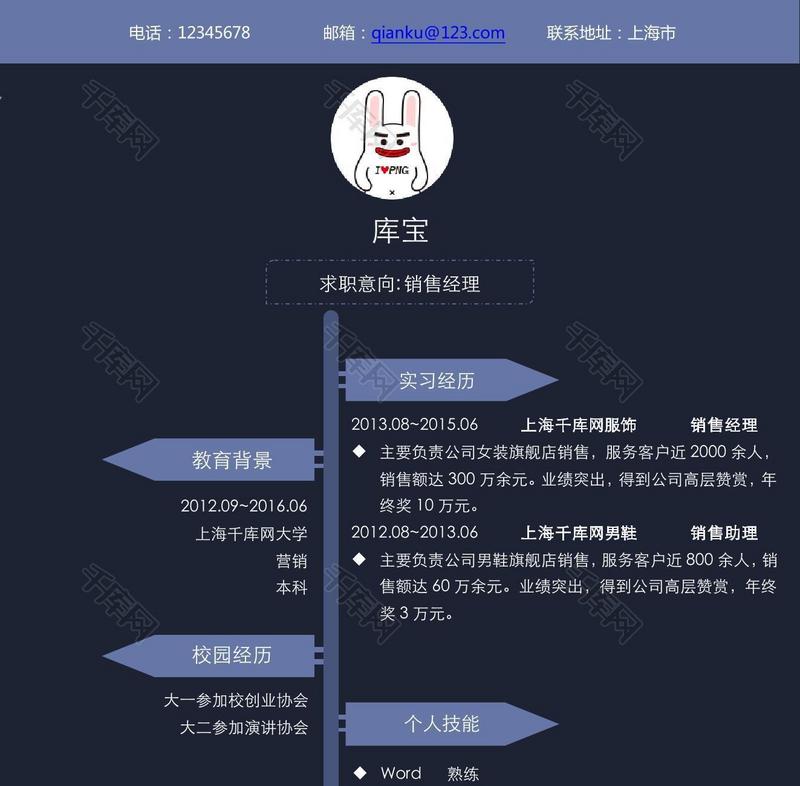 销售主管销售经理销售助理大学生毕业简历