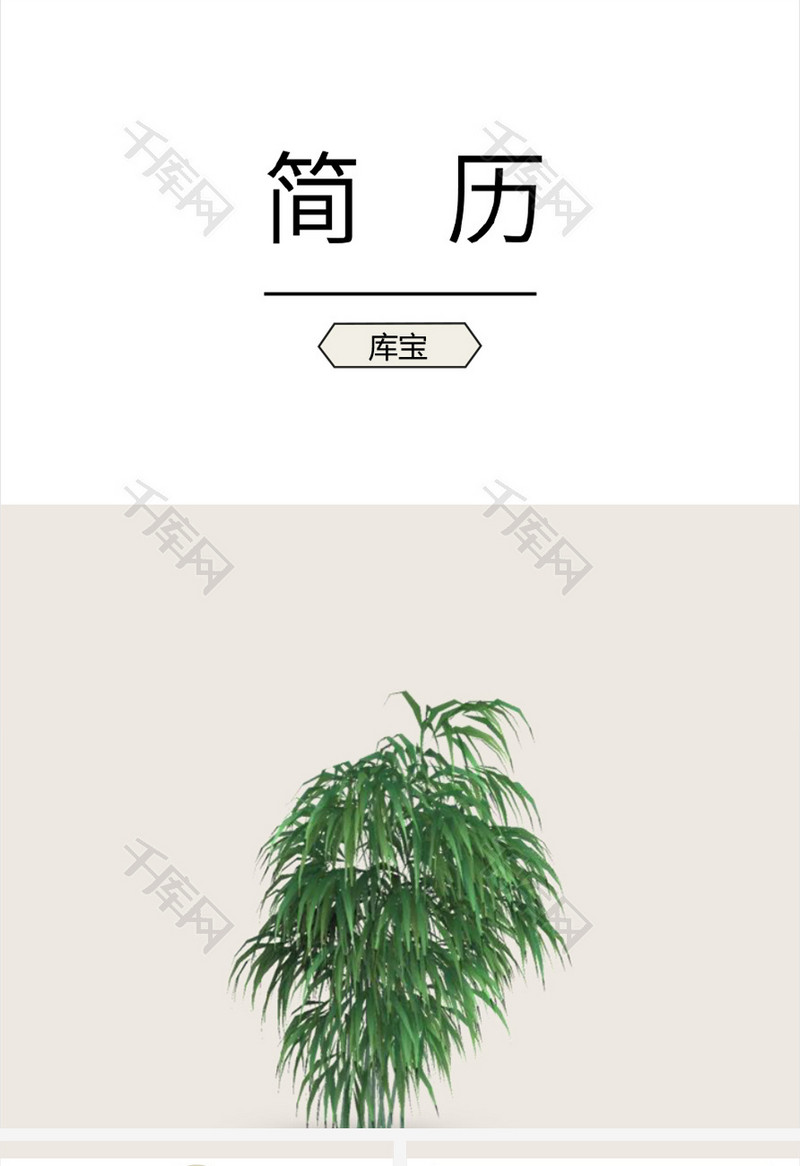 植物背景大学应届生平面设计多页求职简历