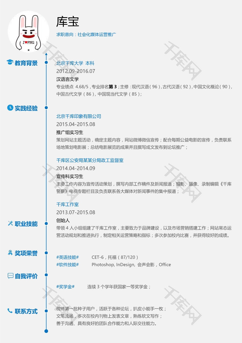 社会招聘简历_社会人士求职简历模板(2)