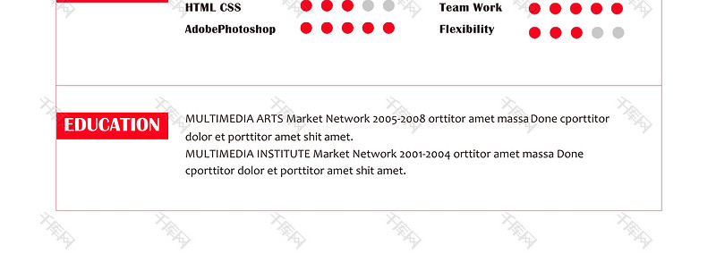 红色简约通用英文简历