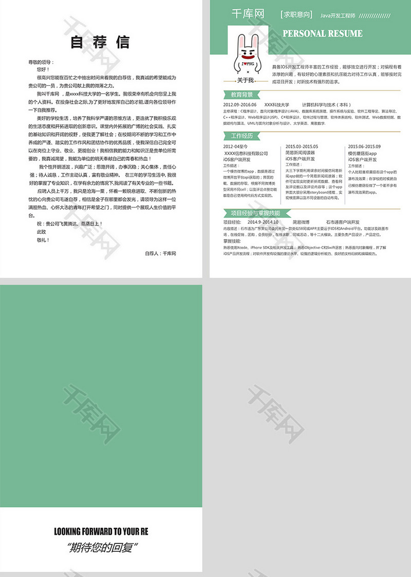 Java开发工程师成套简历