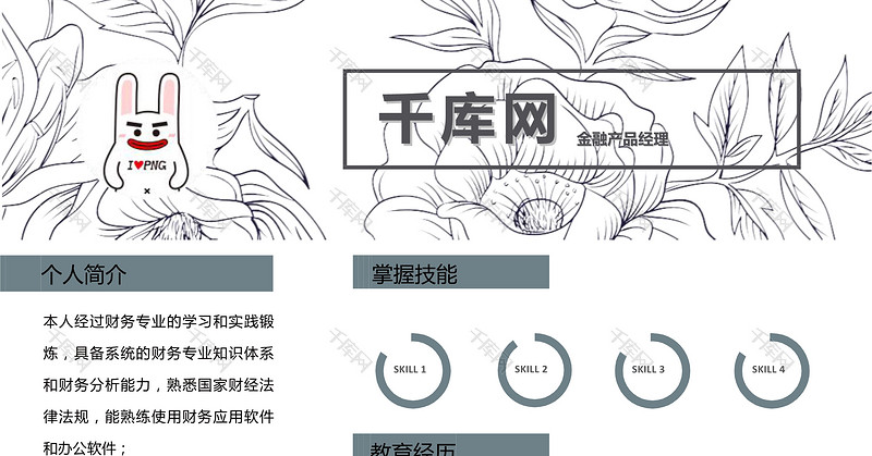 金融产品经理简约版求职word简历