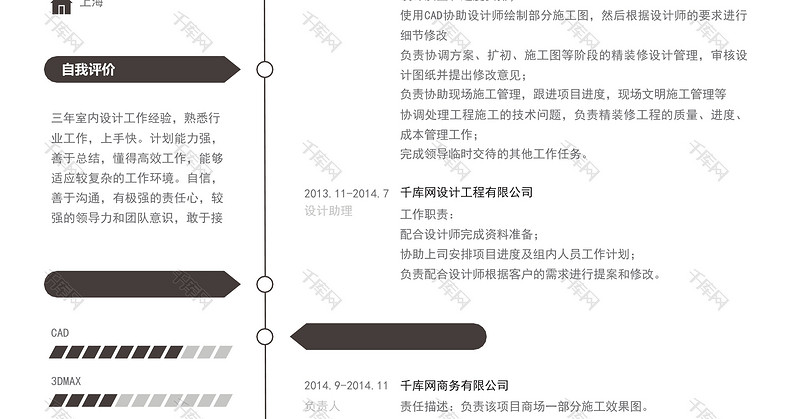 简洁版室内装饰设计求职简历