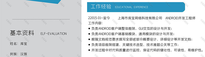 蓝色简洁风开发工程师岗位word简历