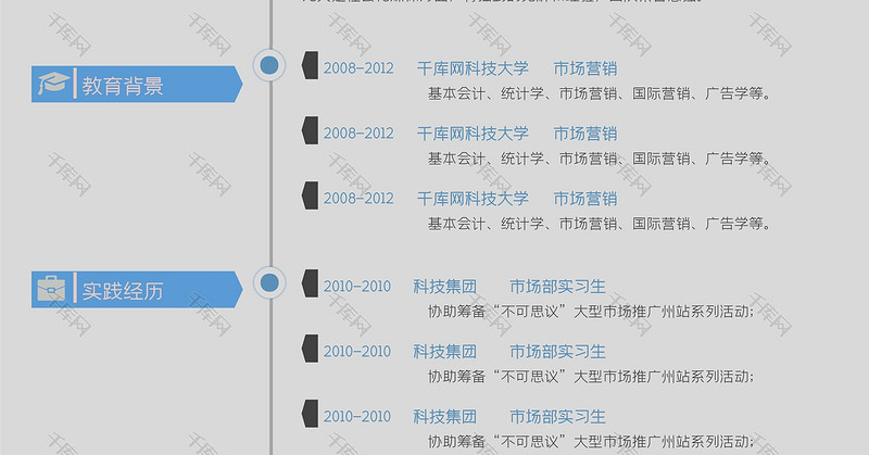 创意黑蓝色商务求职岗位word模板