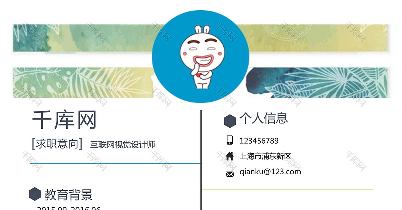 创意互联网视觉设计师求职简历word模板