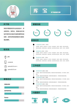 蓝色简约风网页设计师个人简历_千库网(简历id：51907)