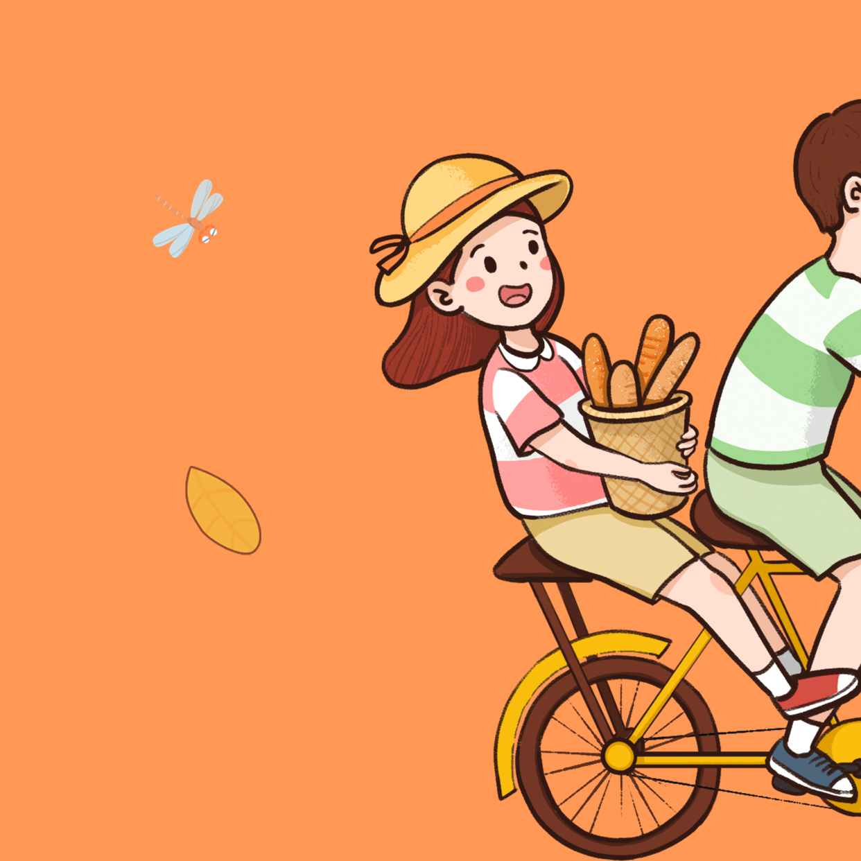 卡通骑自行车的情侣矢量素材图片_动漫人物_动漫卡通_图行天下图库