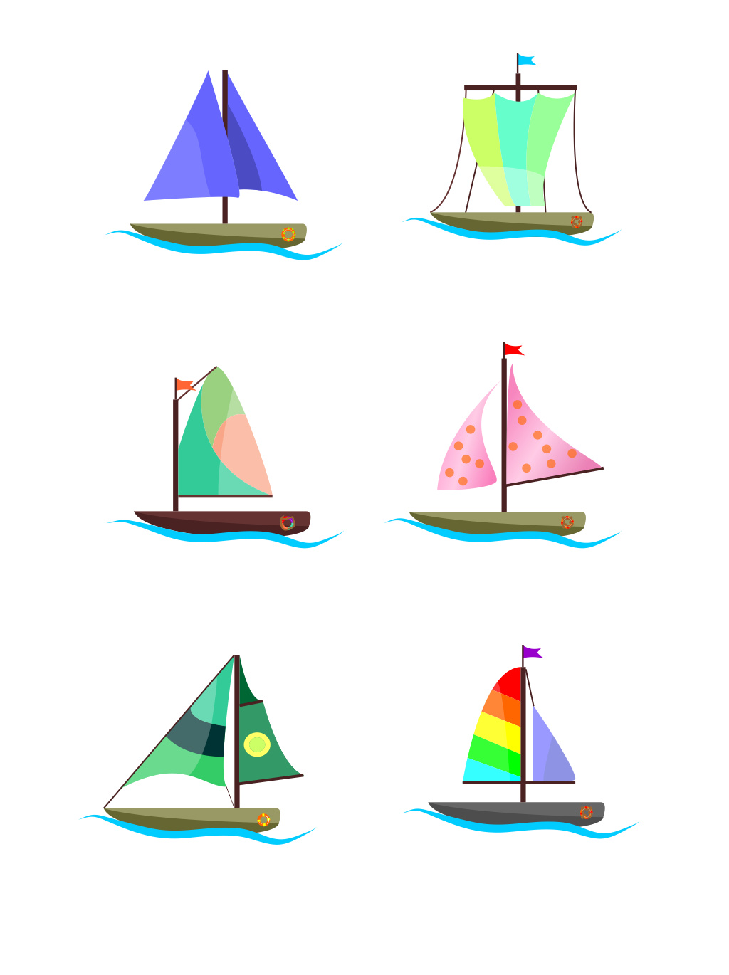 大海帆船卡通手繪向量, 大海帆船, 大海, 帆船向量圖案素材免費下載，PNG，EPS和AI素材下載 - Pngtree