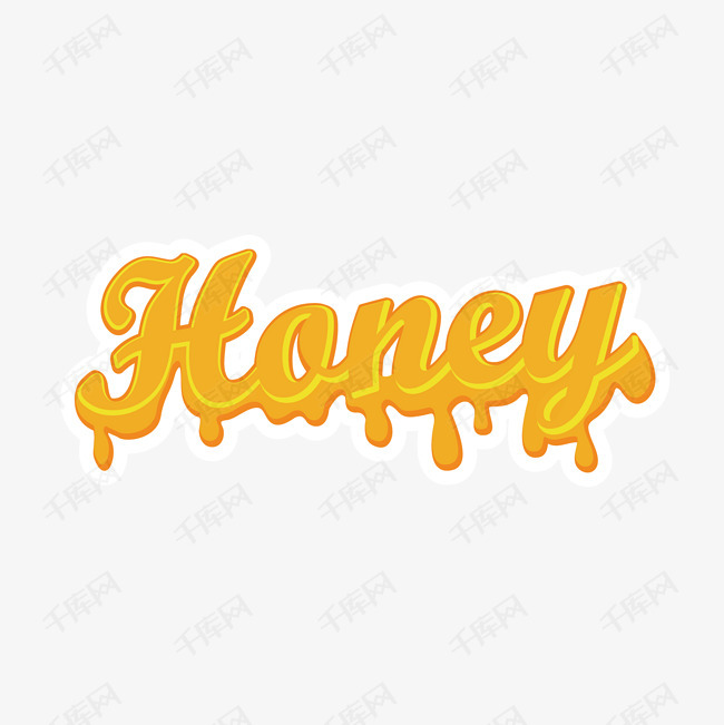 矢量手绘黄色蜂蜜