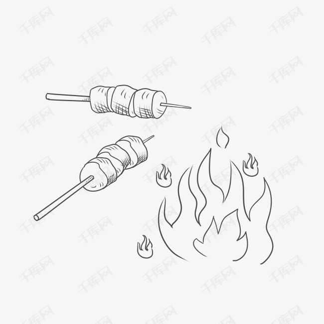 烧烤烤串装饰素材