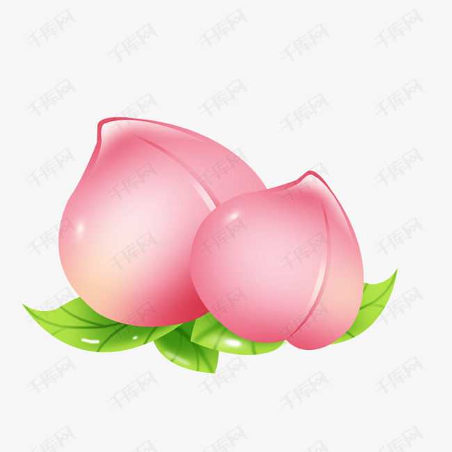 粉色卡通桃子装饰