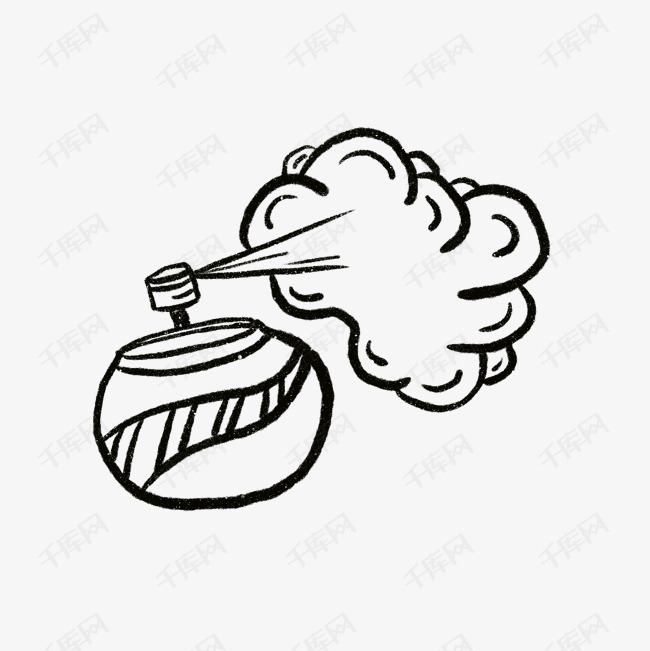 喷洒香水水墨简图