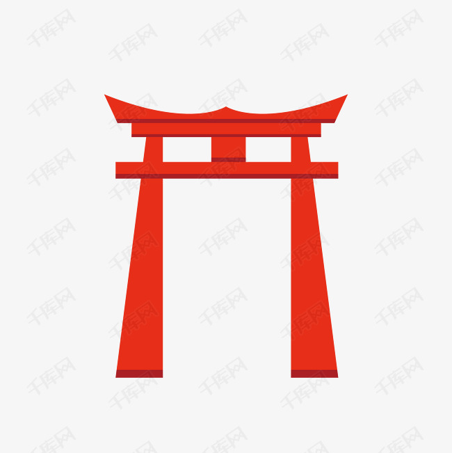 日本鸟居建筑旅游景点矢量