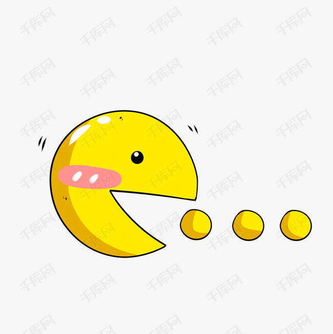 矢量卡通简洁扁平化吃豆豆游戏