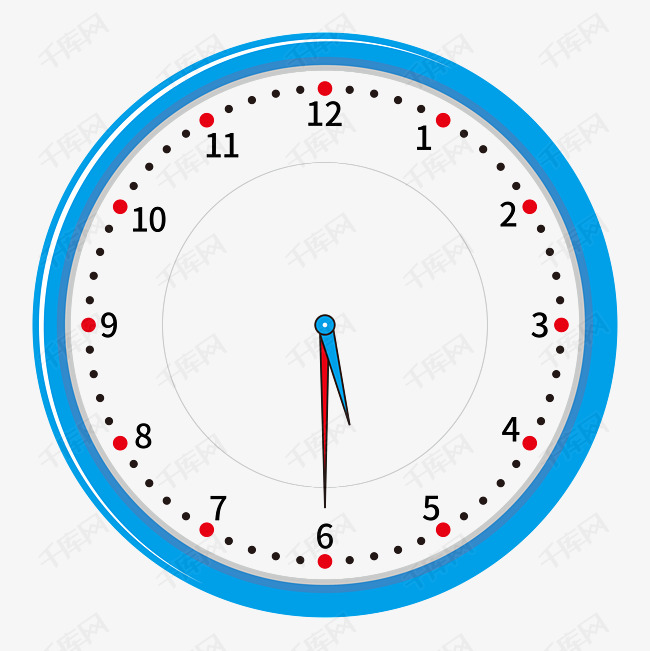 蓝色时钟矢量图装饰素材图片免费下载-千库网