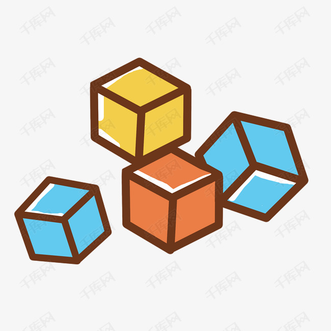 彩色正方体矢量图